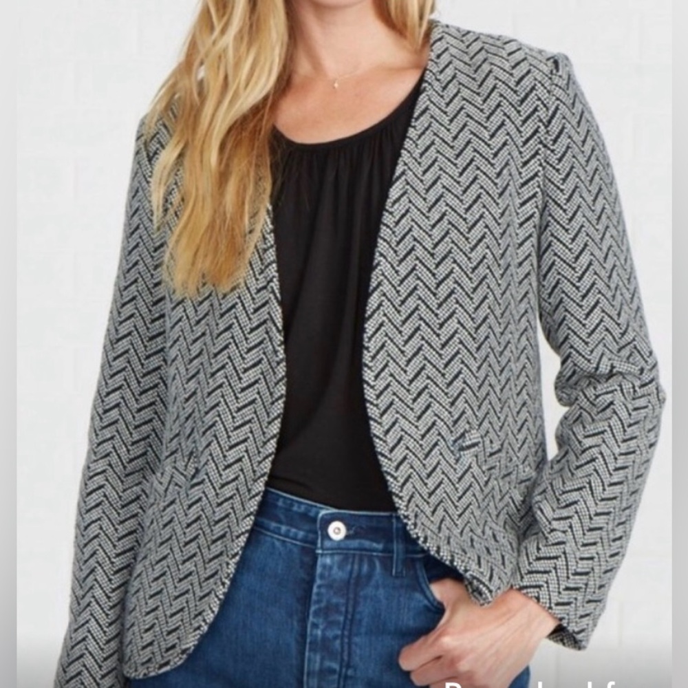 Amour Vert Black and Gray Chevron Jacket
